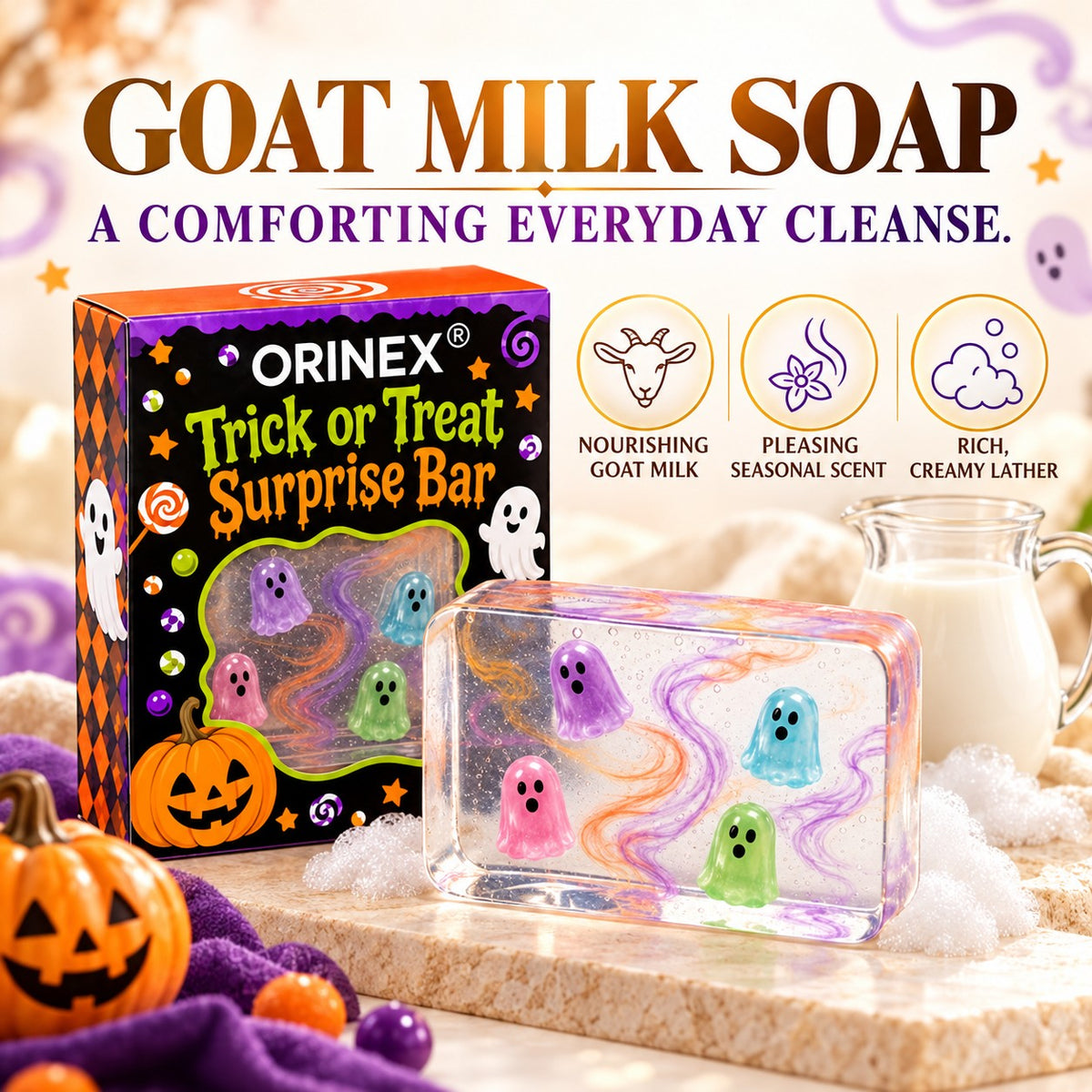 ORINEX Trick or Treat Surprise Bar goat milk soap